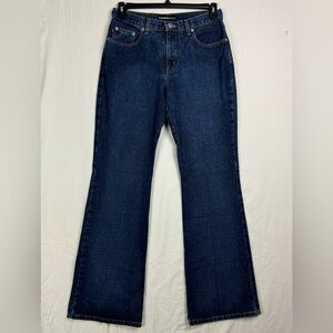 Express Women's Famian Extreme Flare Jeans 30x33 size 9/10L cotton dark wash